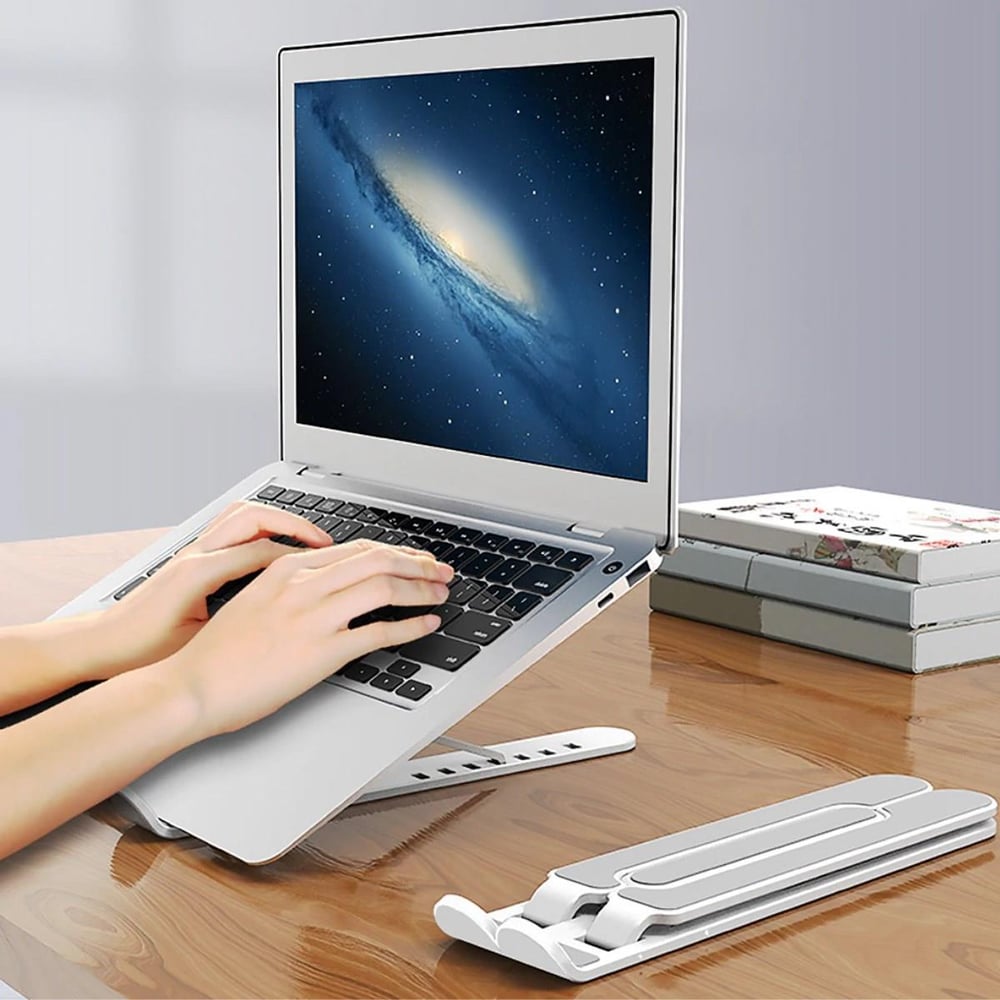 Çarşı Point® Ayarlanabilir Plastik Dizüstü Destek Tabanı Katlanabilir Taşınabilir Laptop Sehpası Yükselti