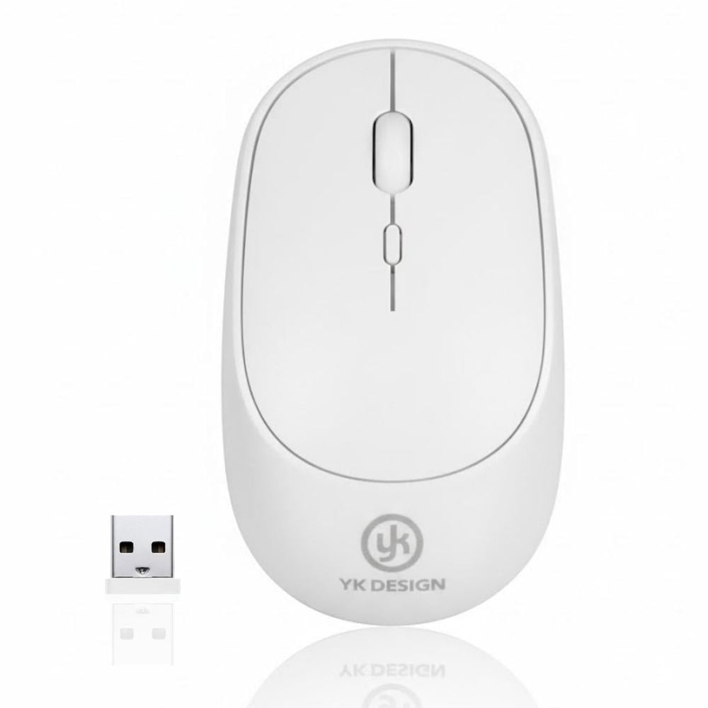 Çarşı Point® Beyaz Renkli Ergonomik Sessiz Kablosuz Mouse – USB Alıcılı, Ofis ve Oyun İçin Konforlu Bilgisayar Faresi MS6310