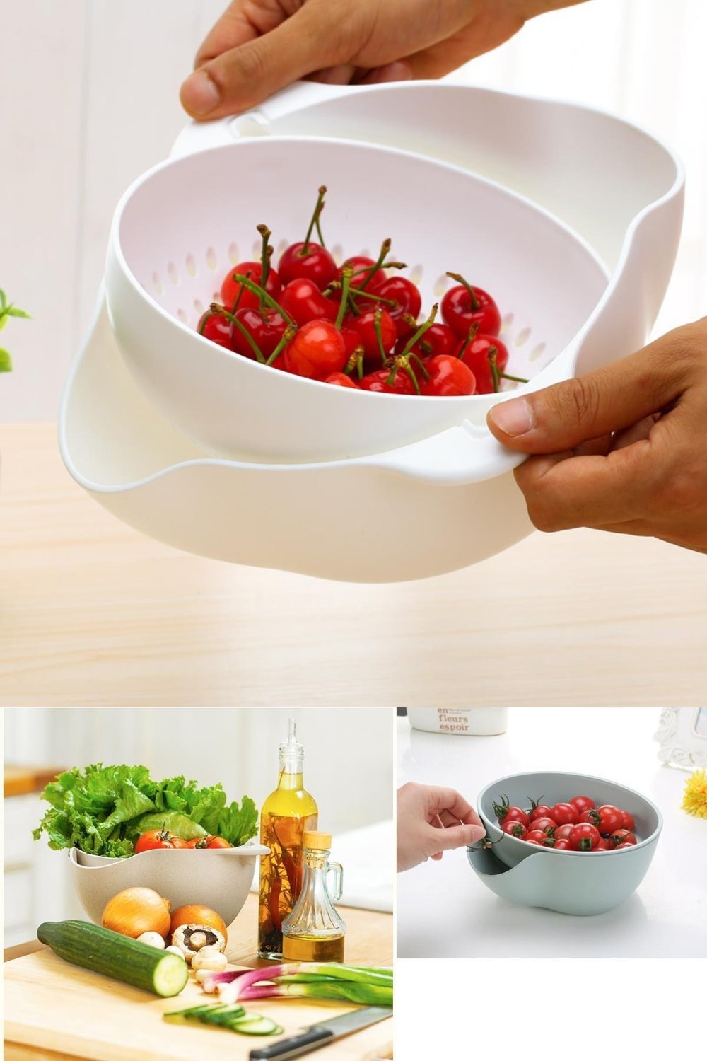 Çarşı Point® Çok Amaçlı 360 Derece Dönebilir Pratik Hazneli Mutfak Süzgeç Elek