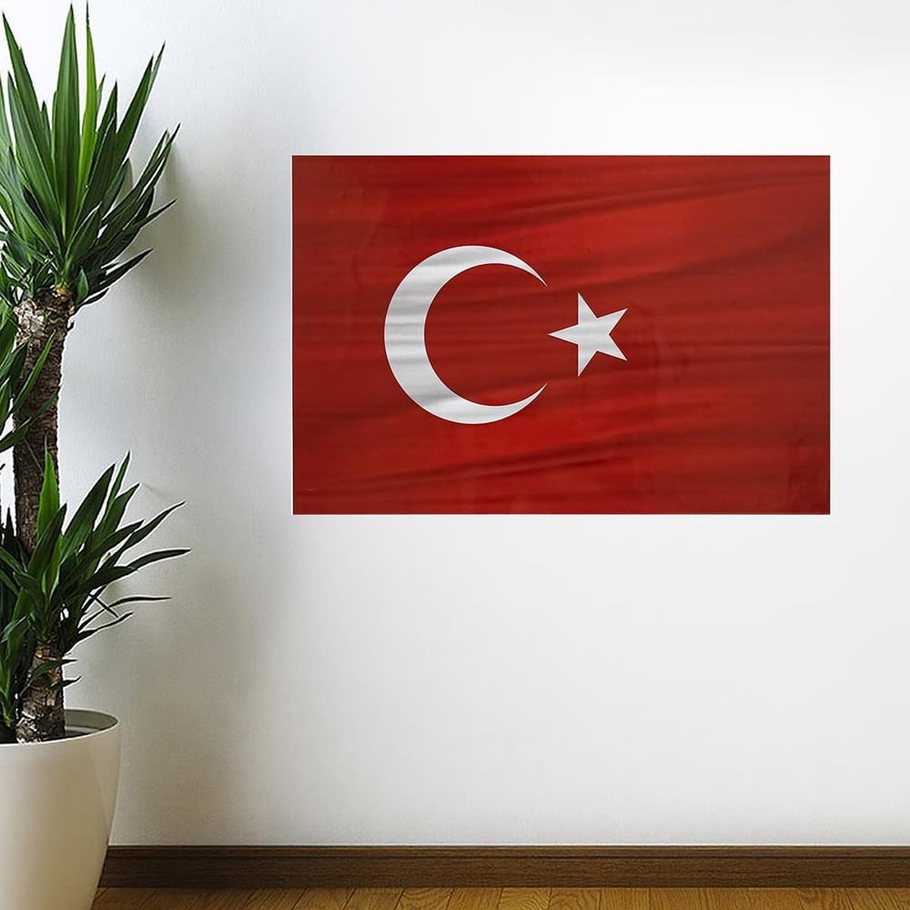 Çarşı Point® Dalgalanma Efektli Manyetik Duvar Stickerı Türk Bayrağı 75 x 50 cm
