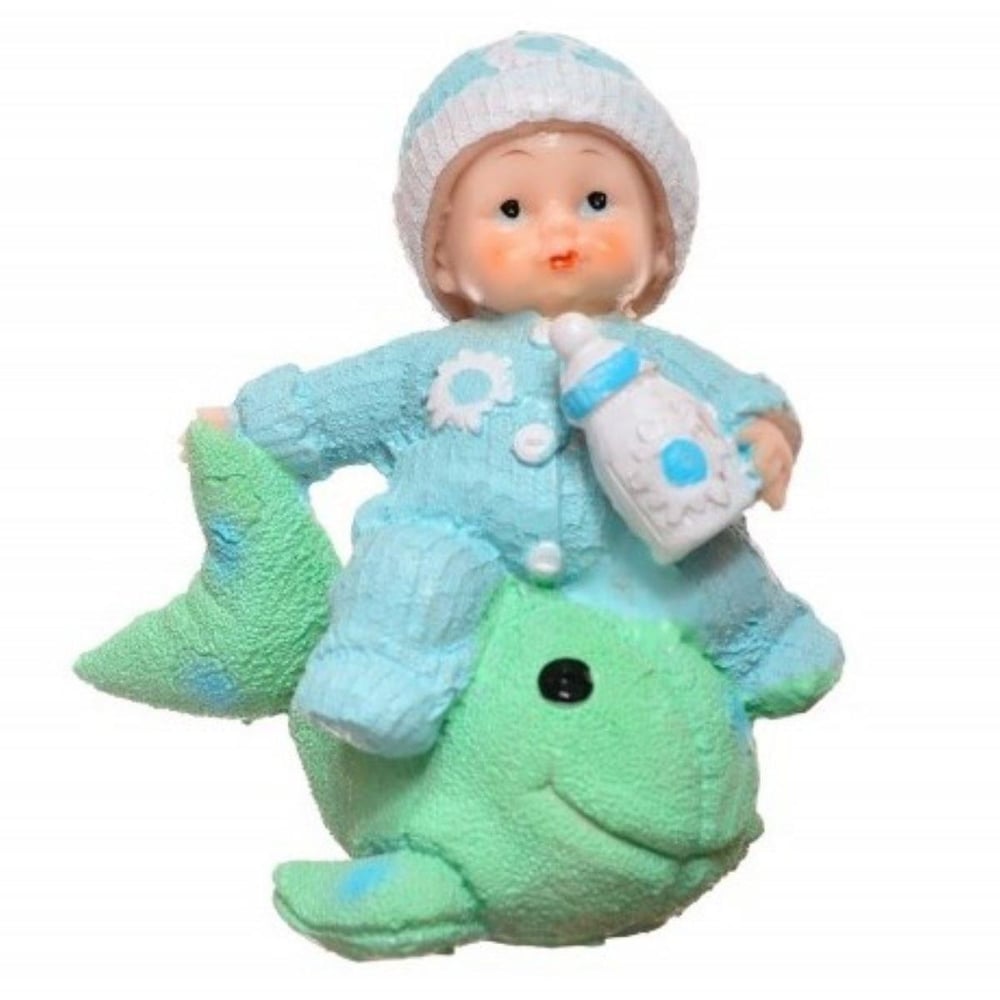 Çarşı Point® Decotown Hediyelik Sevimli Mavi Bebek Biblo Polyester Süs Eşyası