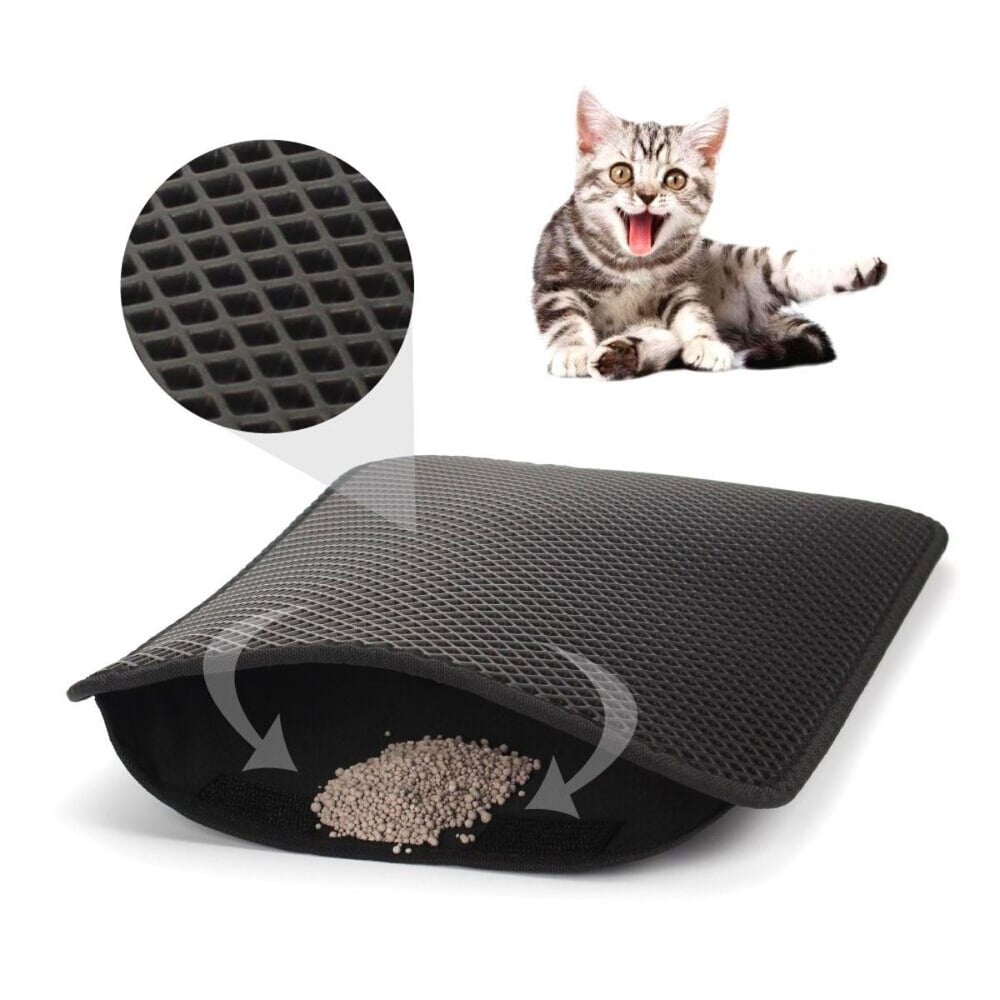 Çarşı Point® Kedi Tuvalet Önü Kum Toplayıcı Temizleyici Elekli Gri Paspas
