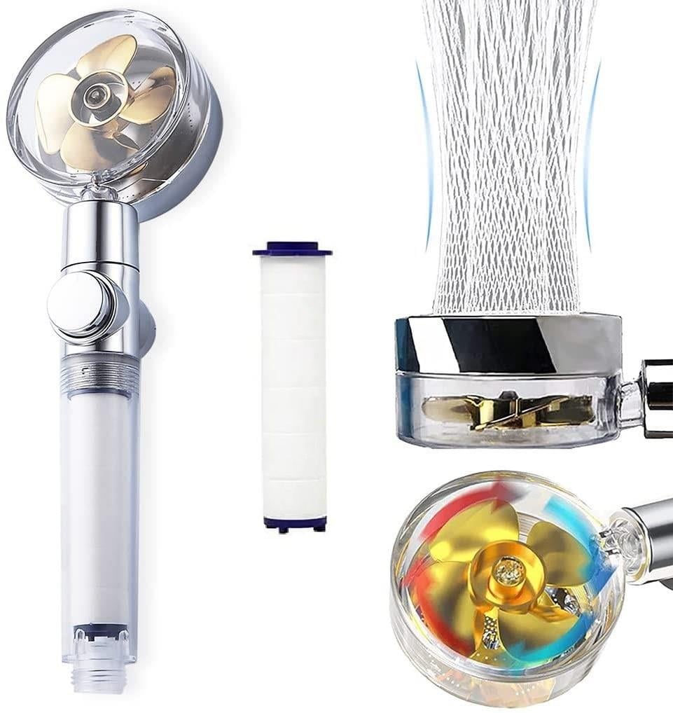 Çarşı Point® Turbo Pervaneli ve Filtreli Su Tasarruflu 360 Derece Dönebilen Tazyikli Duş Başlığı