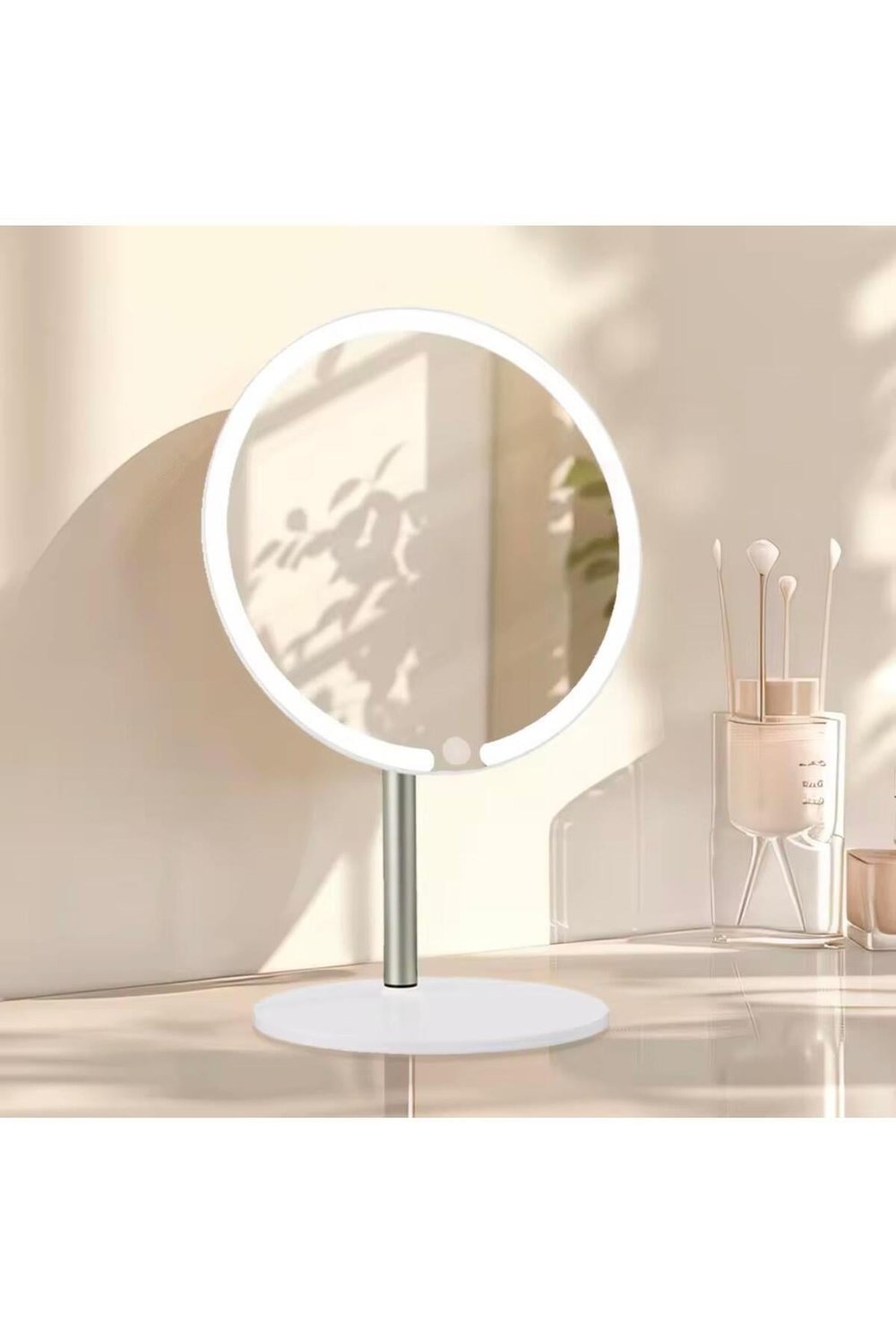 Dokunmatik led ışıklı yuvarlak 180° ayarlanabilir 3 farklı renk LED MASA AYNASI