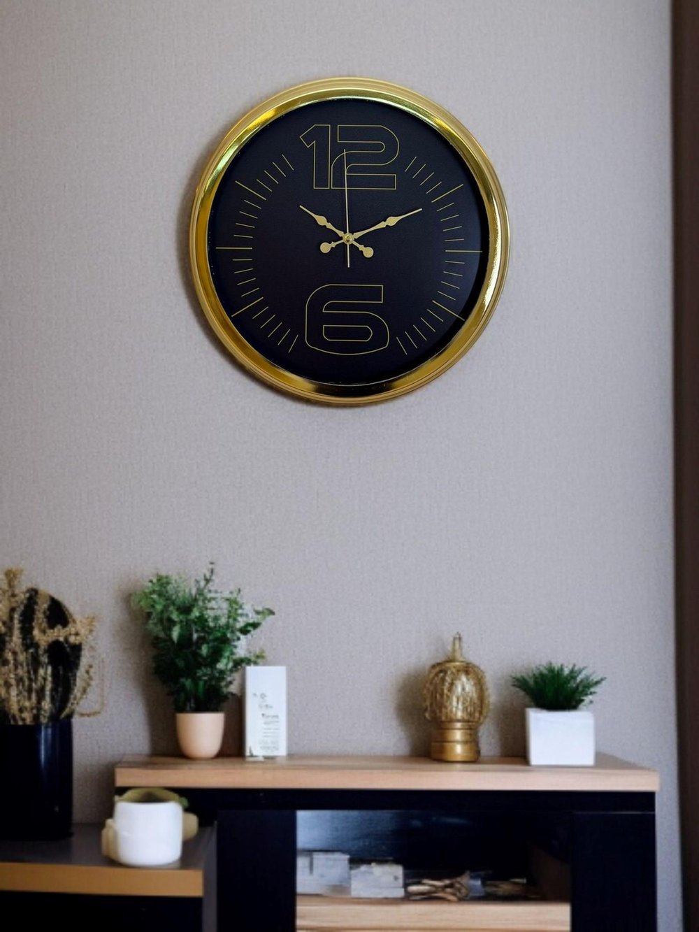 Elite Luxury Gold 40 Cm Metal Duvar Saati