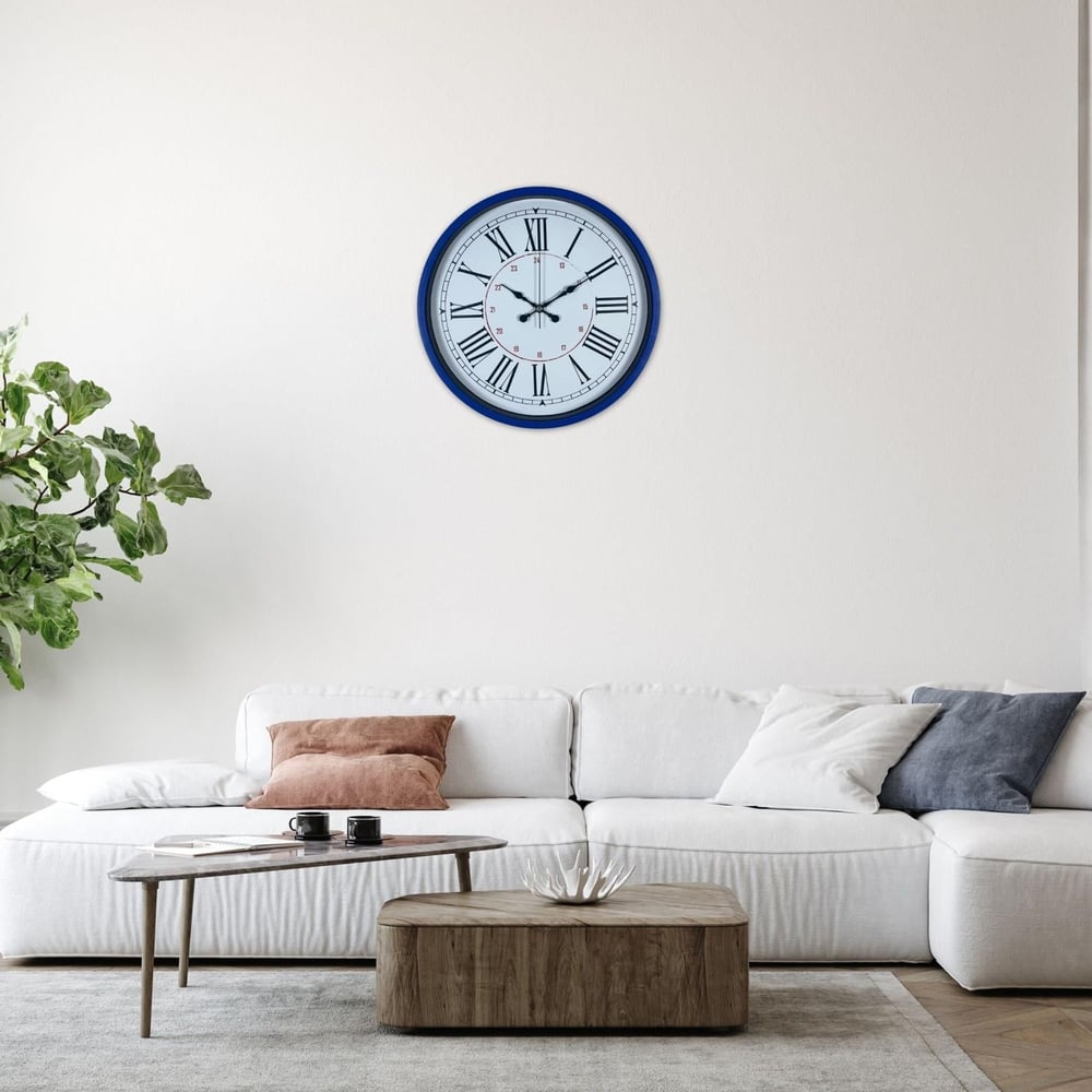 Lacivert 36 Cm Dekoratif Duvar Saati