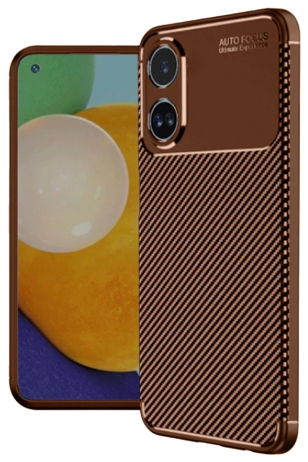 Mey İthalat®   A38 Kılıf Auto Focus Karbon Kapak - Kahverengi
