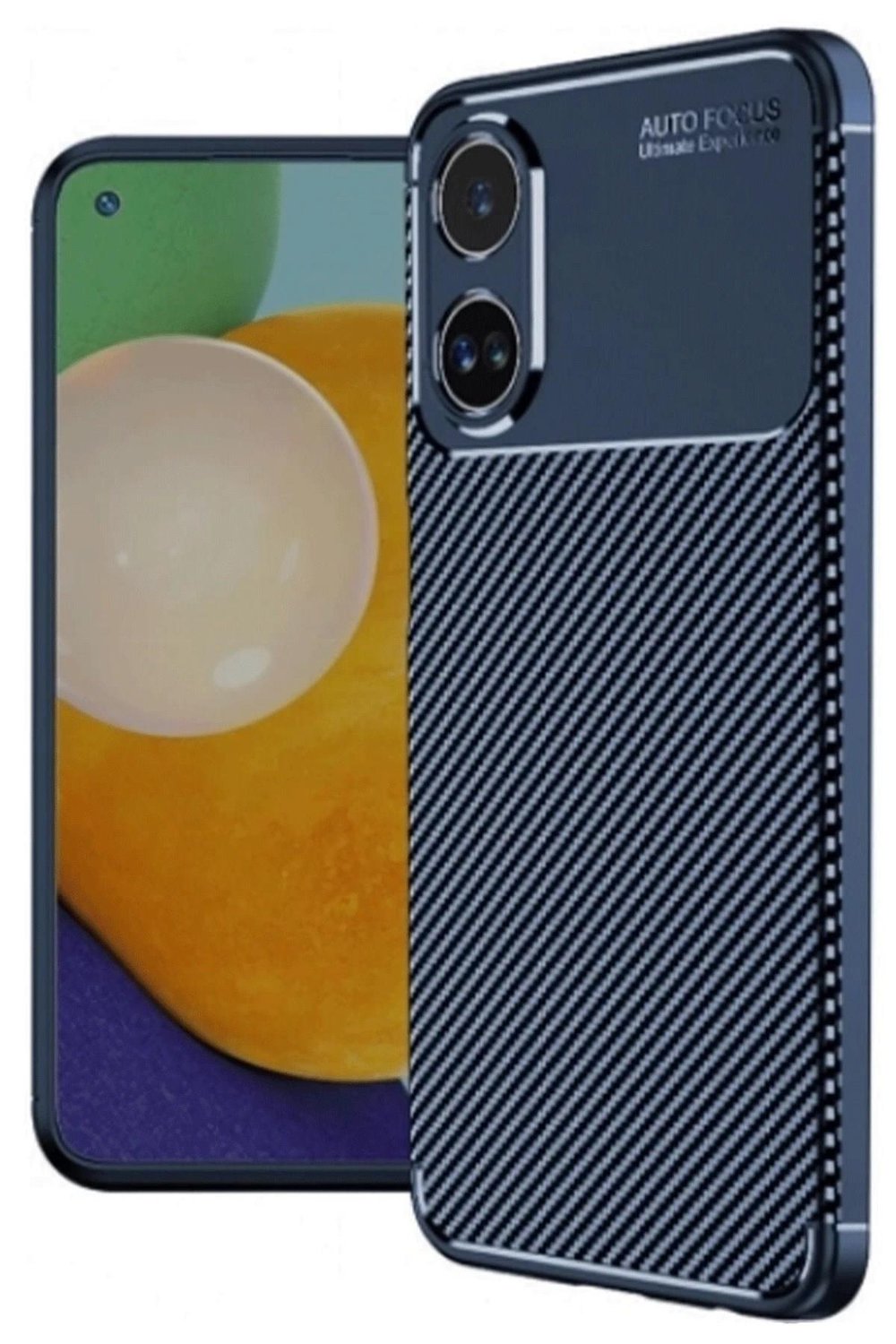 Mey İthalat®   A60 Kılıf Auto Focus Karbon Kapak - Lacivert