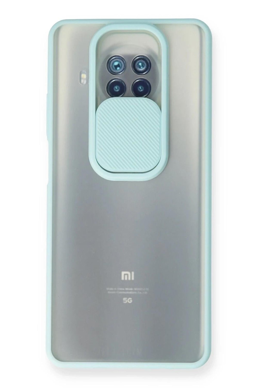 Mey İthalat®   Mi 10T Lite Kılıf Palm Buzlu Kamera Sürgülü Silikon - Turkuaz