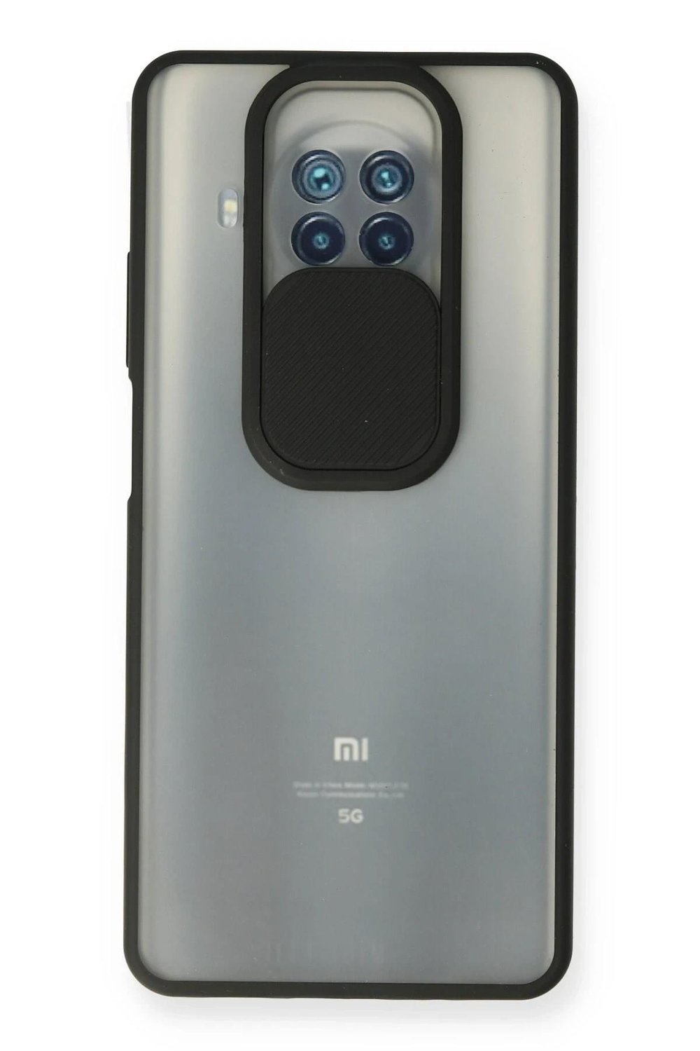 Mey İthalat®   Mi 10T Lite Kılıf Palm Buzlu Kamera Sürgülü Silikon - Siyah