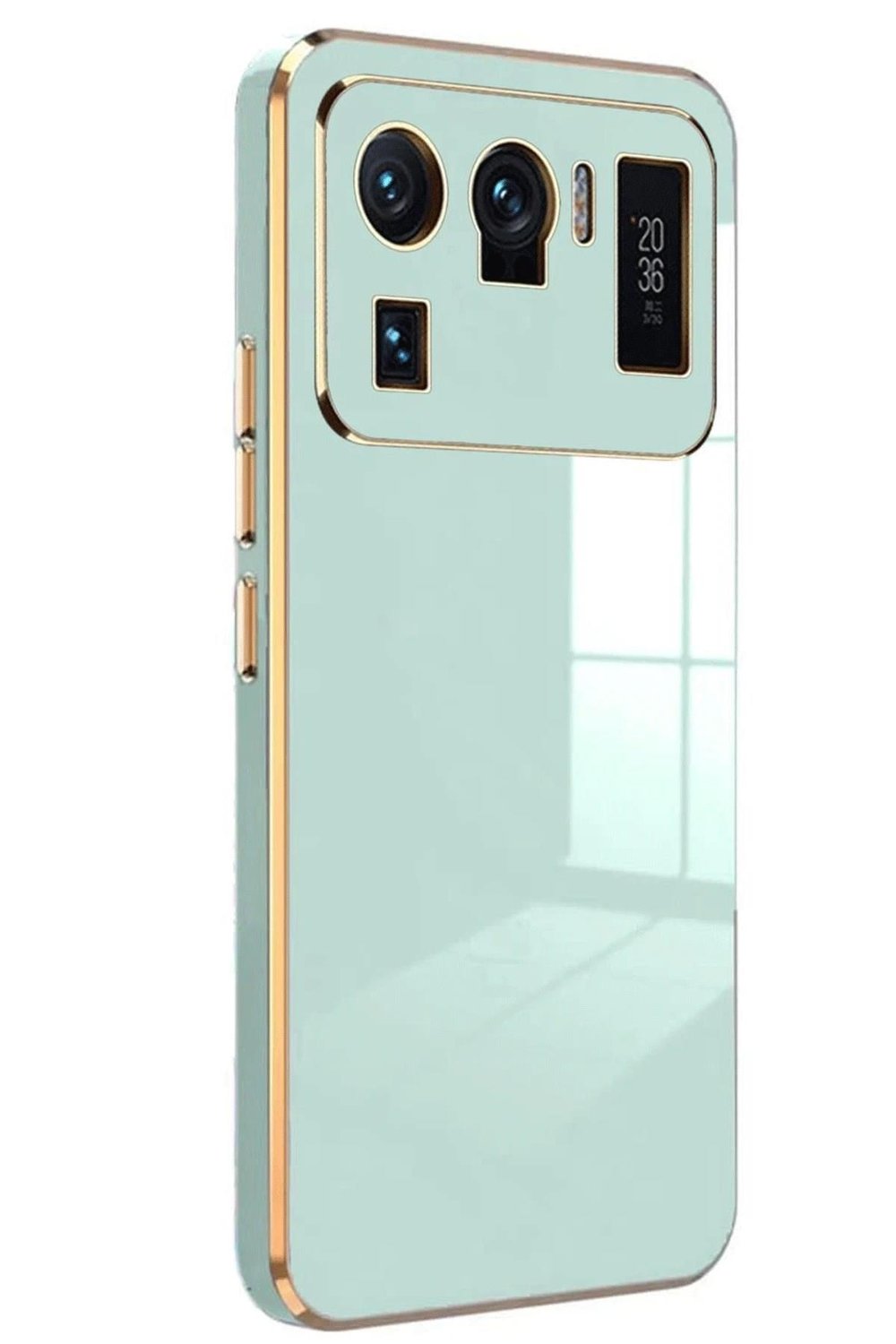 Mey İthalat®   Mi 11 Ultra Kılıf Volet Silikon - Açık Yeşil
