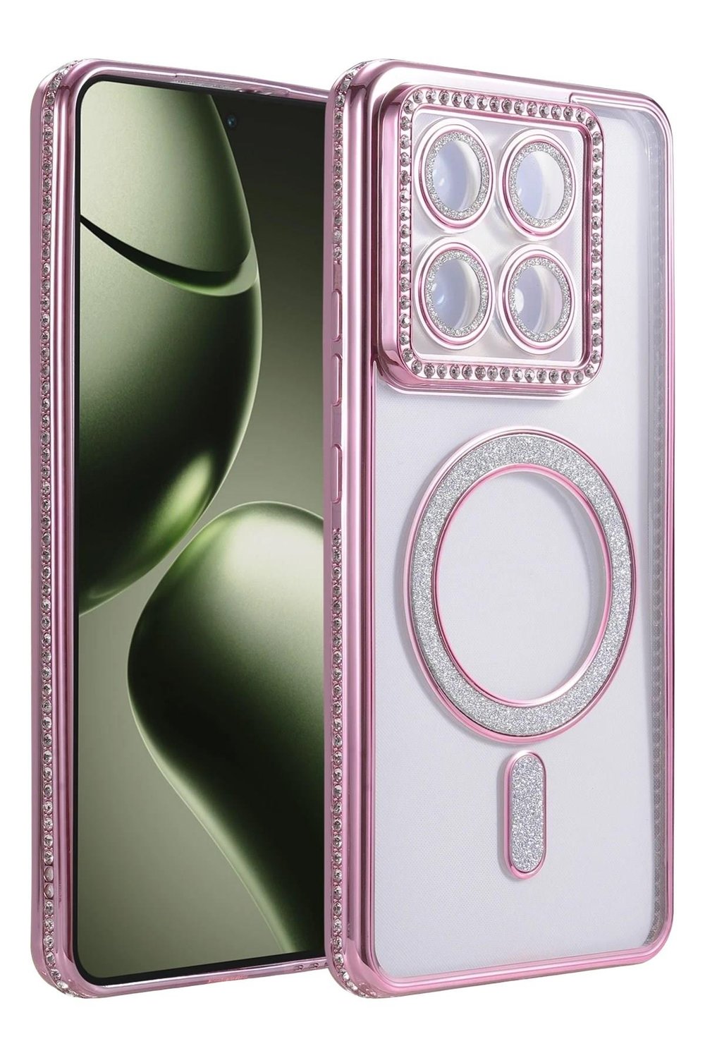 Mey İthalat®   Mi 14T Pro Joke Simli Magneticsafe Kılıf - Pembe