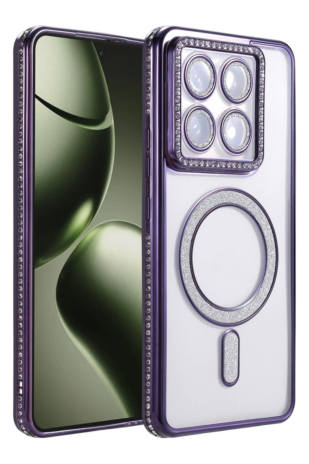 Mey İthalat®   Mi 14T Pro Joke Simli Magneticsafe Kılıf - Derin Mor