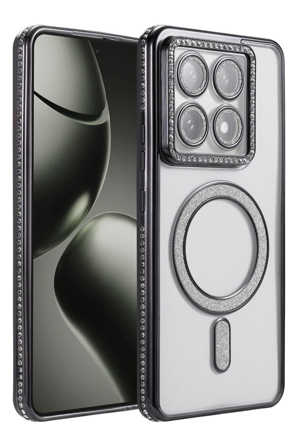 Mey İthalat®   Mi 14T Pro Joke Simli Magneticsafe Kılıf - Siyah