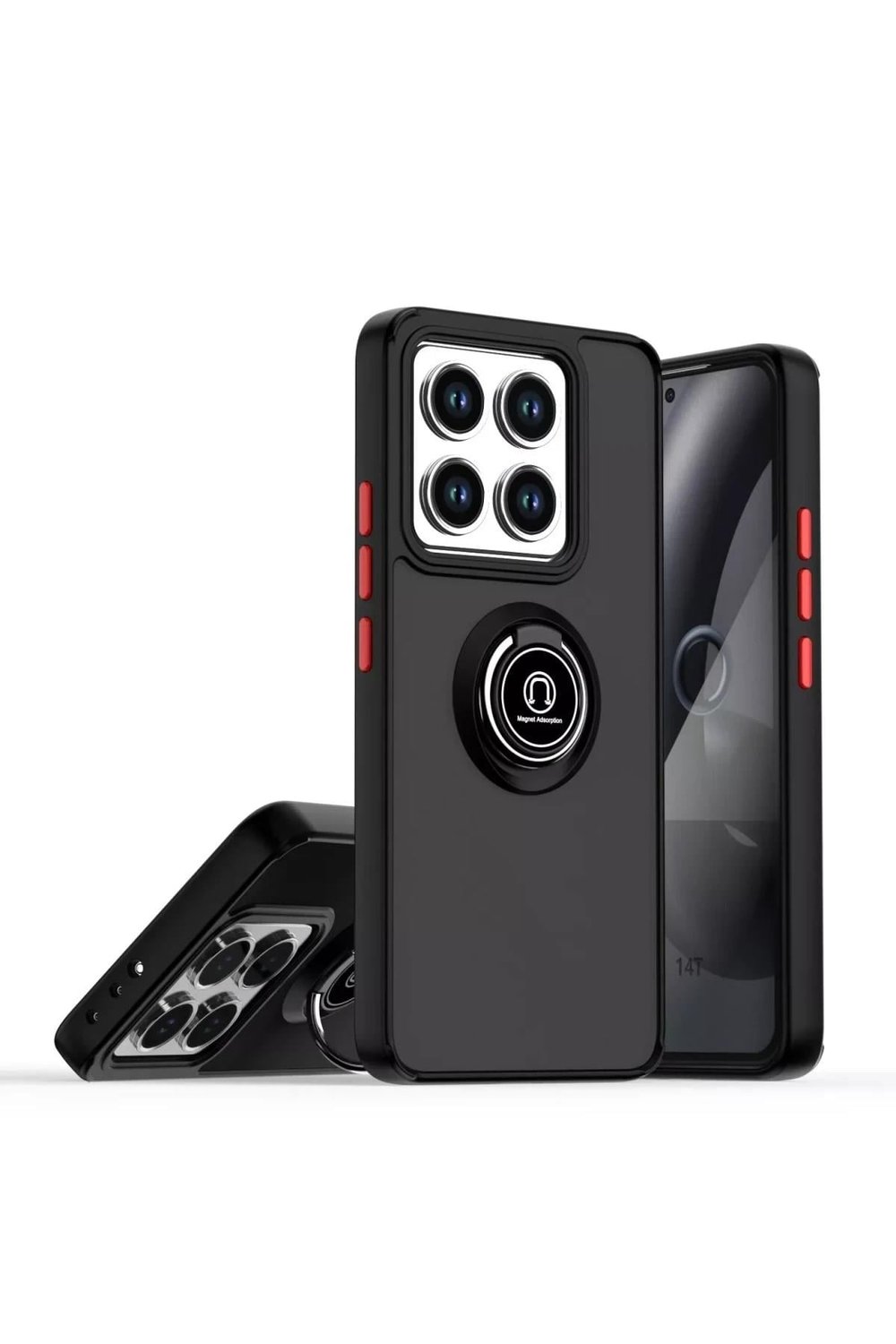 Mey İthalat®   Mi 15 Pro Kılıf Montreal Yüzüklü Silikon Kapak - Siyah