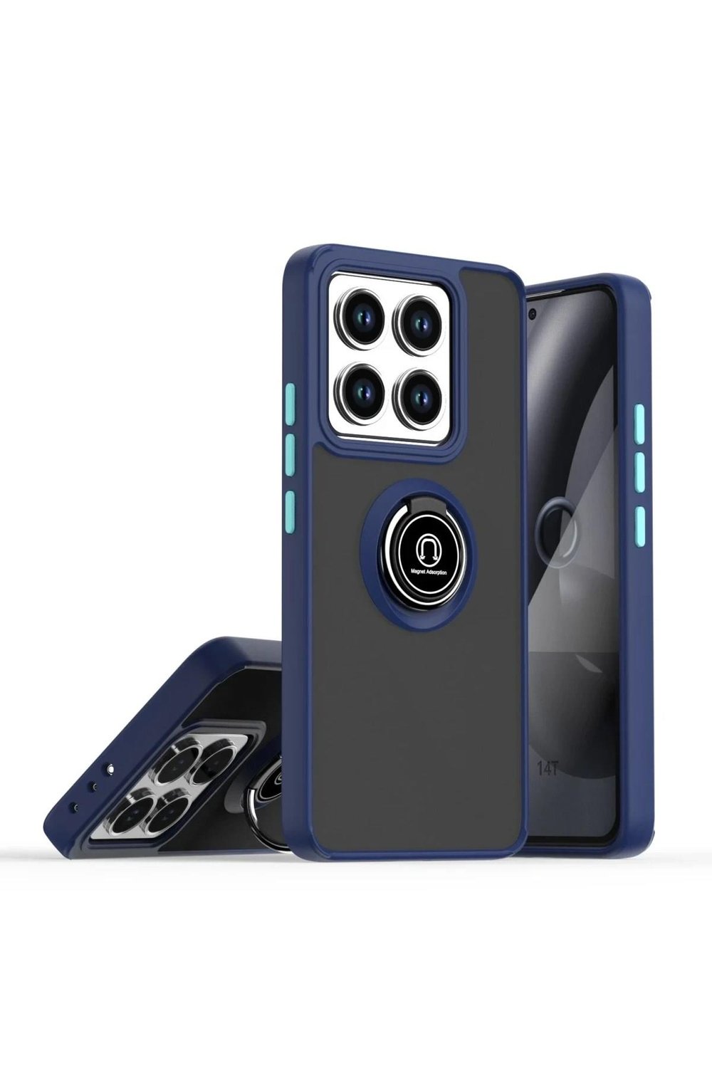 Mey İthalat®   Mi 15 Pro Kılıf Montreal Yüzüklü Silikon Kapak - Lacivert