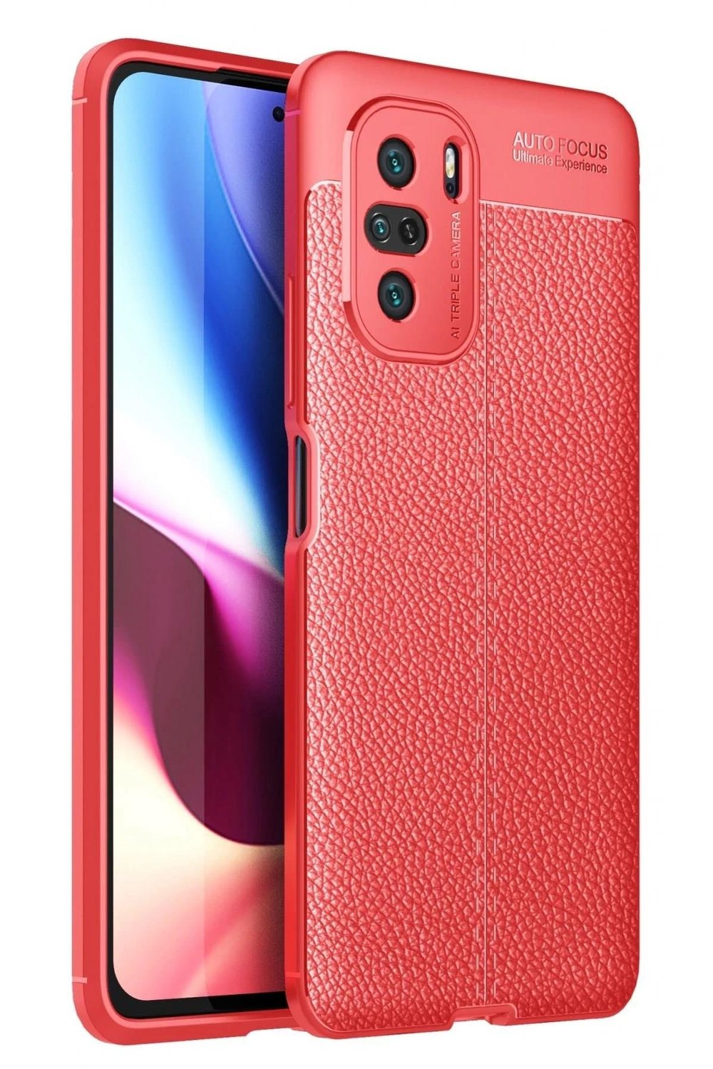 Mey İthalat®   Poco F3 Kılıf Auto Focus Kapak - Kırmızı