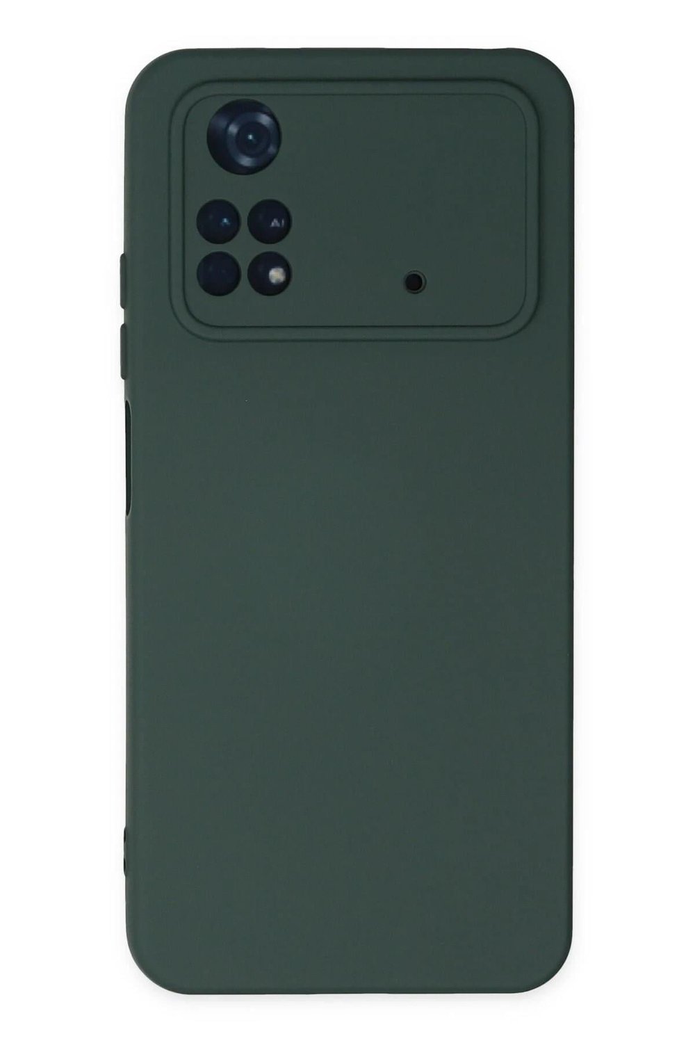Mey İthalat®   Poco M4 Pro 4G Kılıf Nano içi Kadife Silikon - Koyu Yeşil