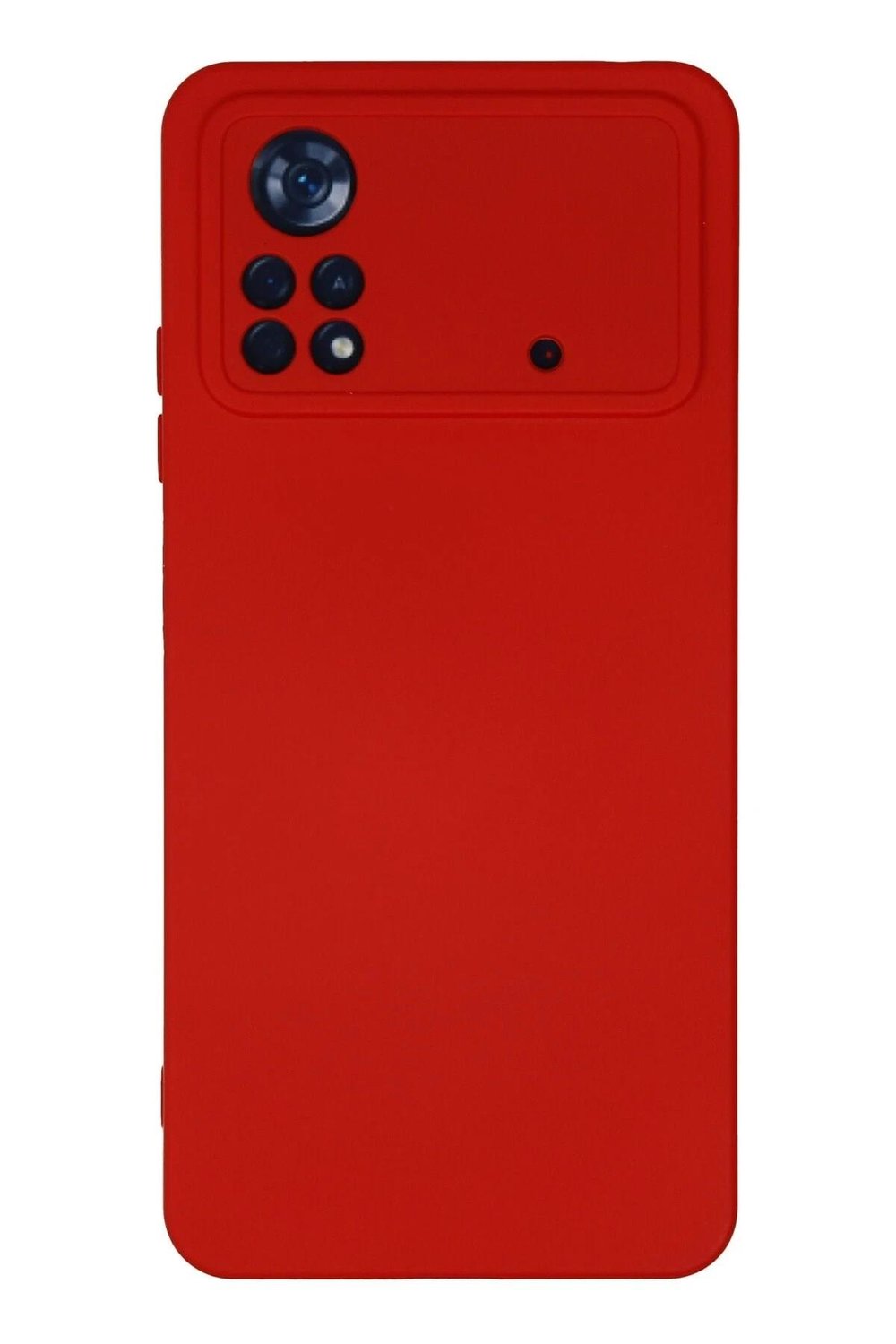 Mey İthalat®   Poco X4 Pro 5G Kılıf Nano içi Kadife Silikon - Kırmızı