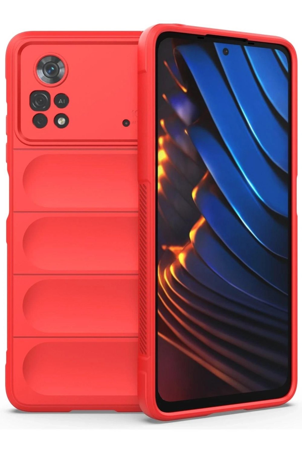 Mey İthalat®   Poco X4 Pro 5G Kılıf Optimum Silikon - Kırmızı