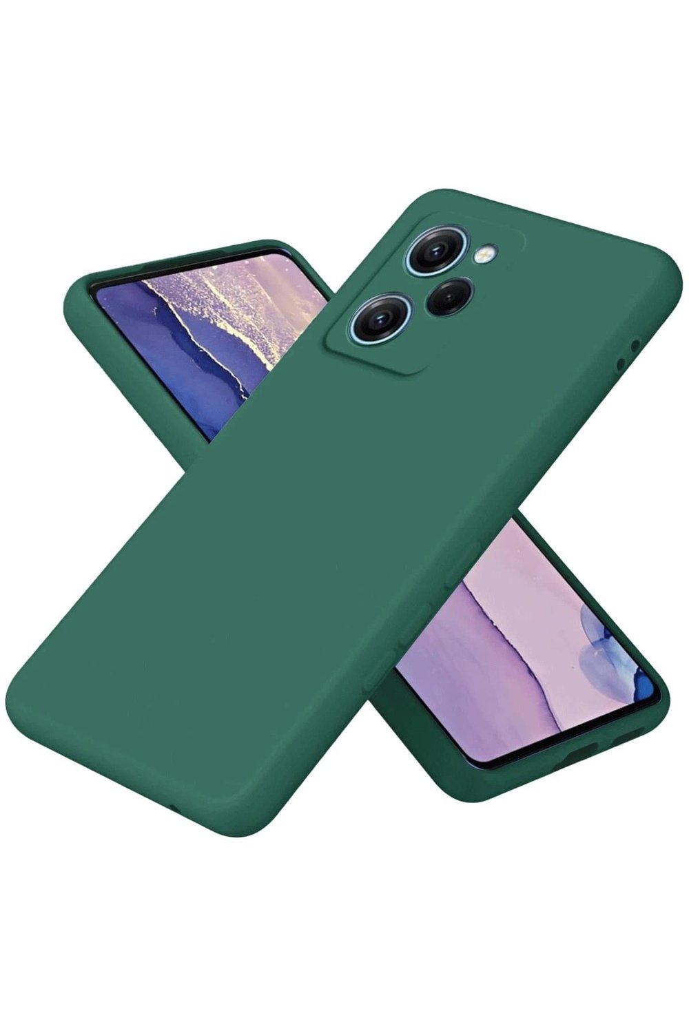 Mey İthalat®   Poco X5 Pro 5G Nano içi Kadife Silikon - Koyu Yeşil