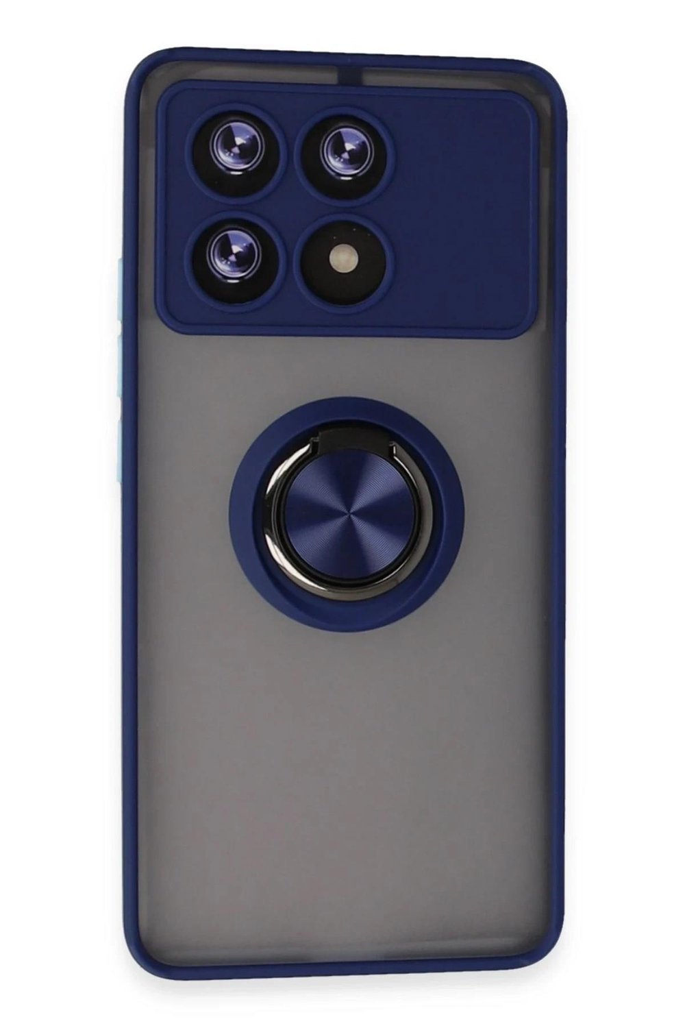 Mey İthalat®   Poco X6 Pro Kılıf Montreal Yüzüklü Silikon Kapak - Lacivert