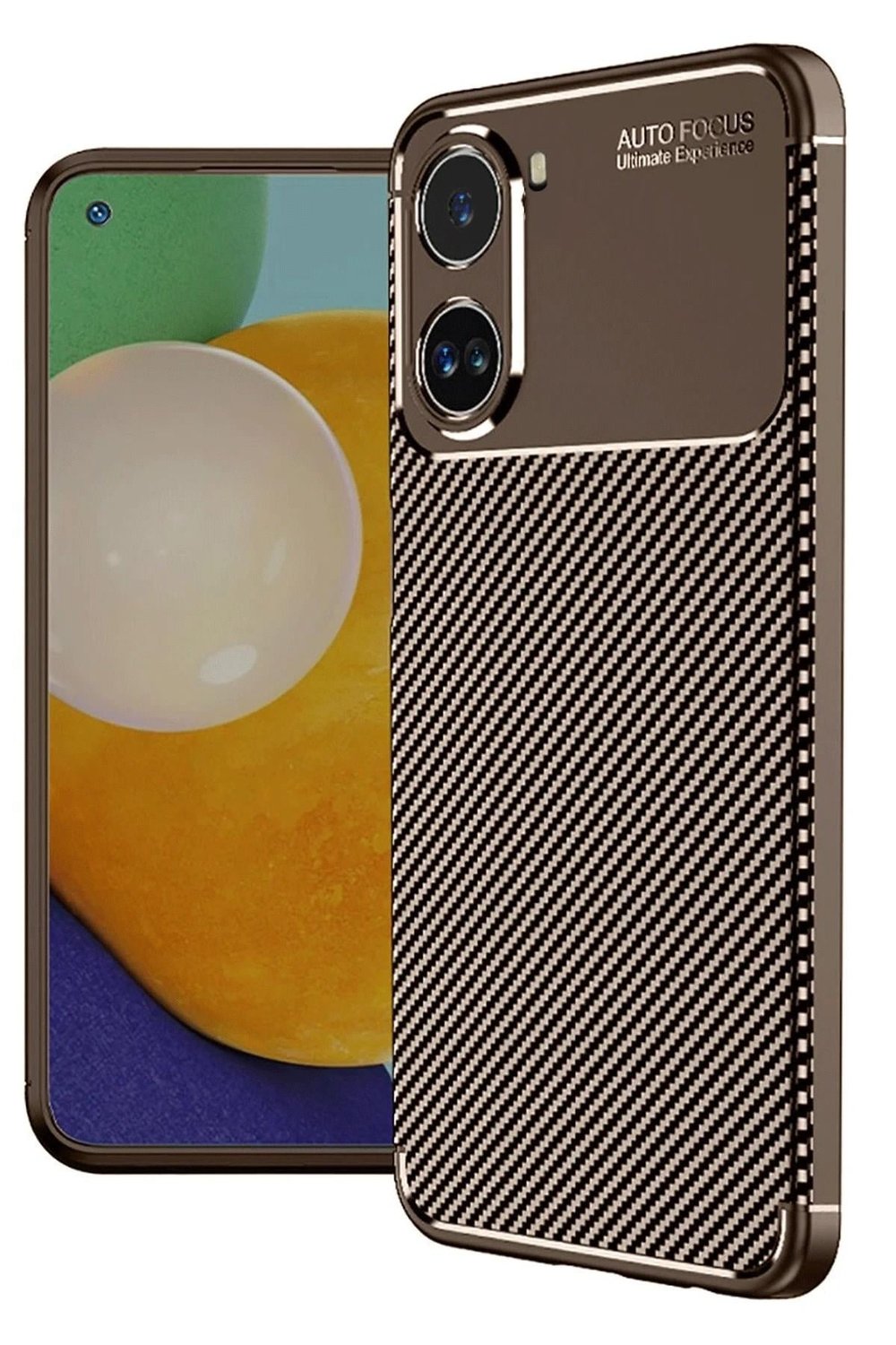 Mey İthalat®   Poco X7 Pro Kılıf Auto Focus Karbon Kapak - Kahverengi