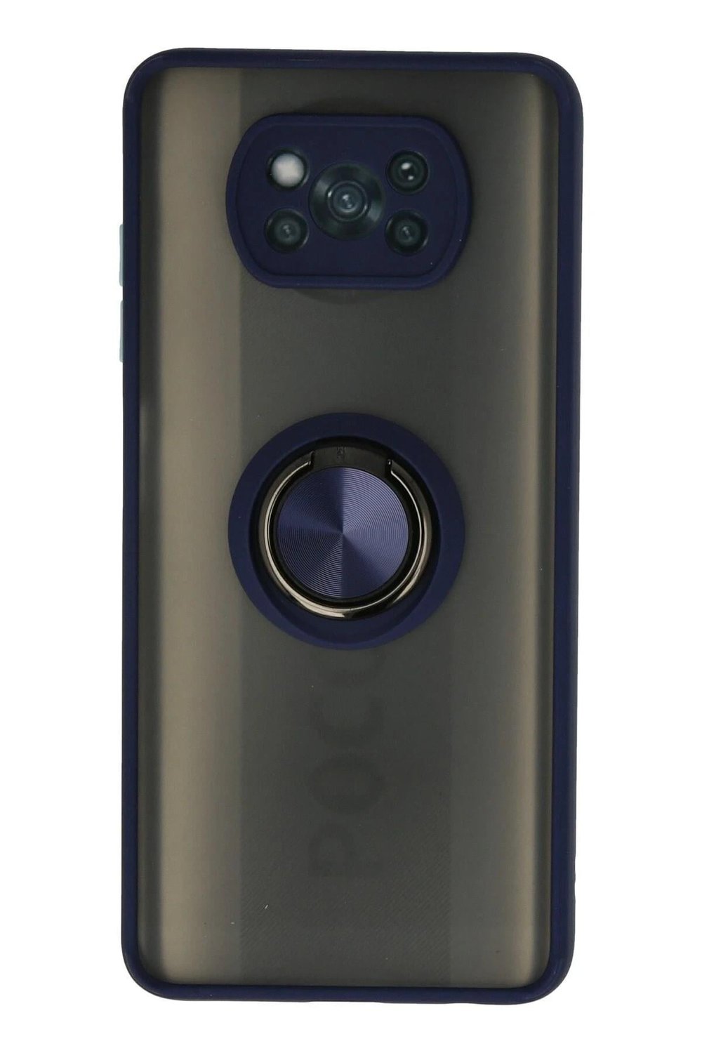 Mey İthalat®   Pocophone X3 Kılıf Montreal Yüzüklü Silikon Kapak - Lacivert