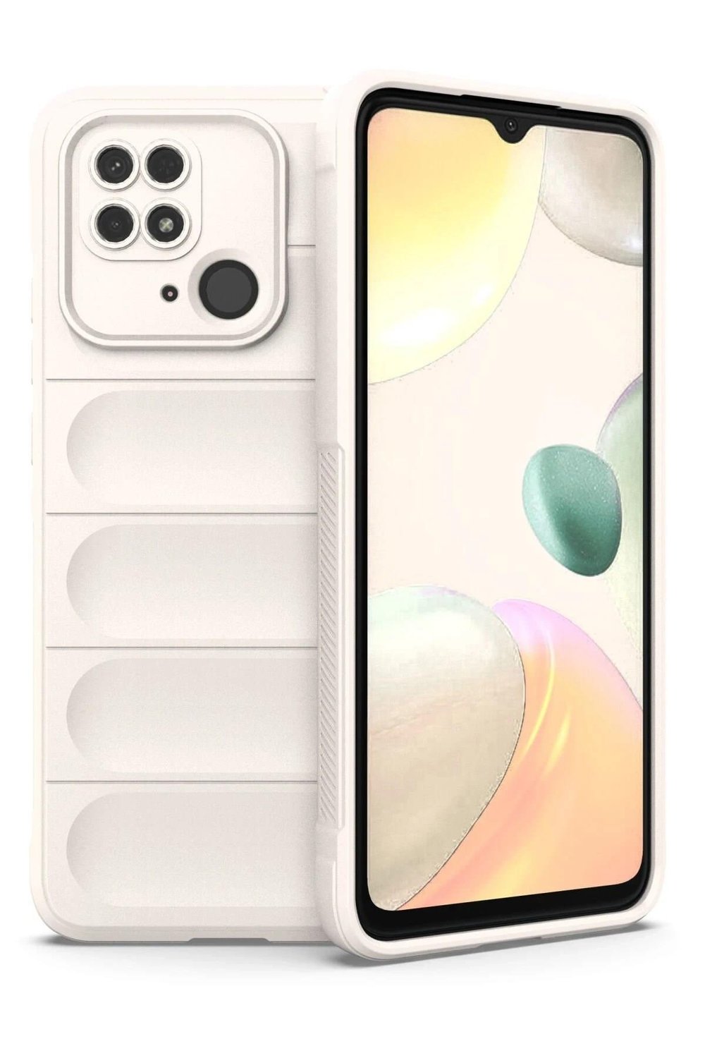 Mey İthalat®   Redmi 10C Kılıf Optimum Silikon - Krem