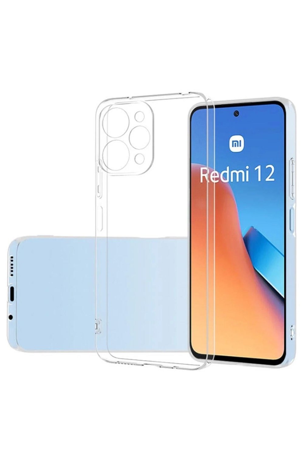 Mey İthalat®   Redmi 12 Kılıf Lüx Şeffaf Silikon