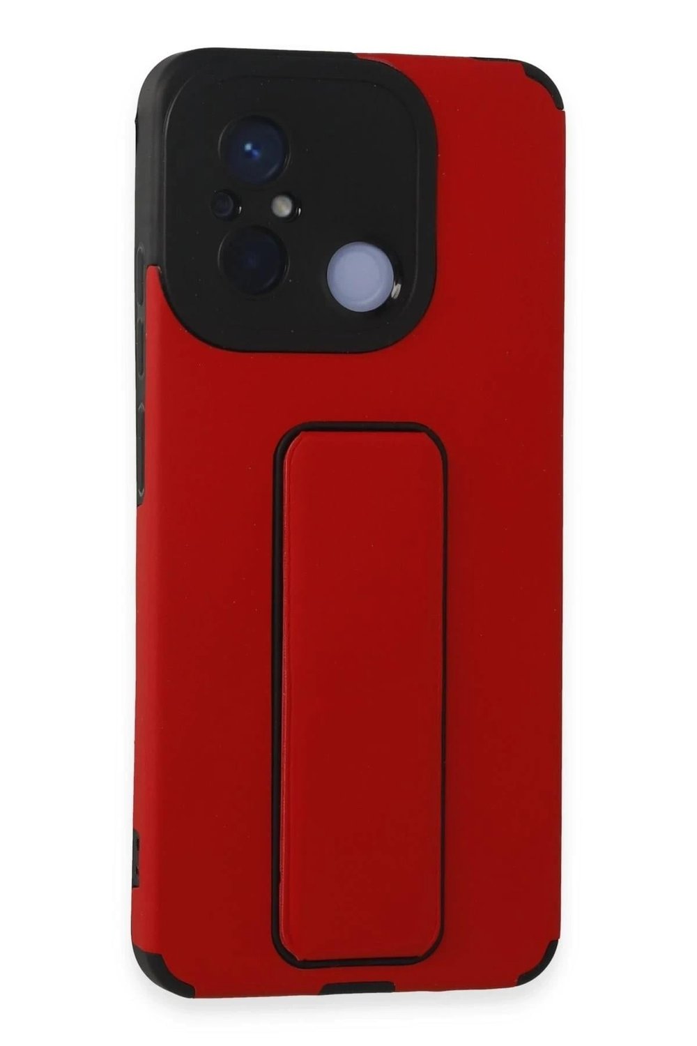 Mey İthalat®   Redmi 12C Kılıf Mega Standlı Silikon - Kırmızı