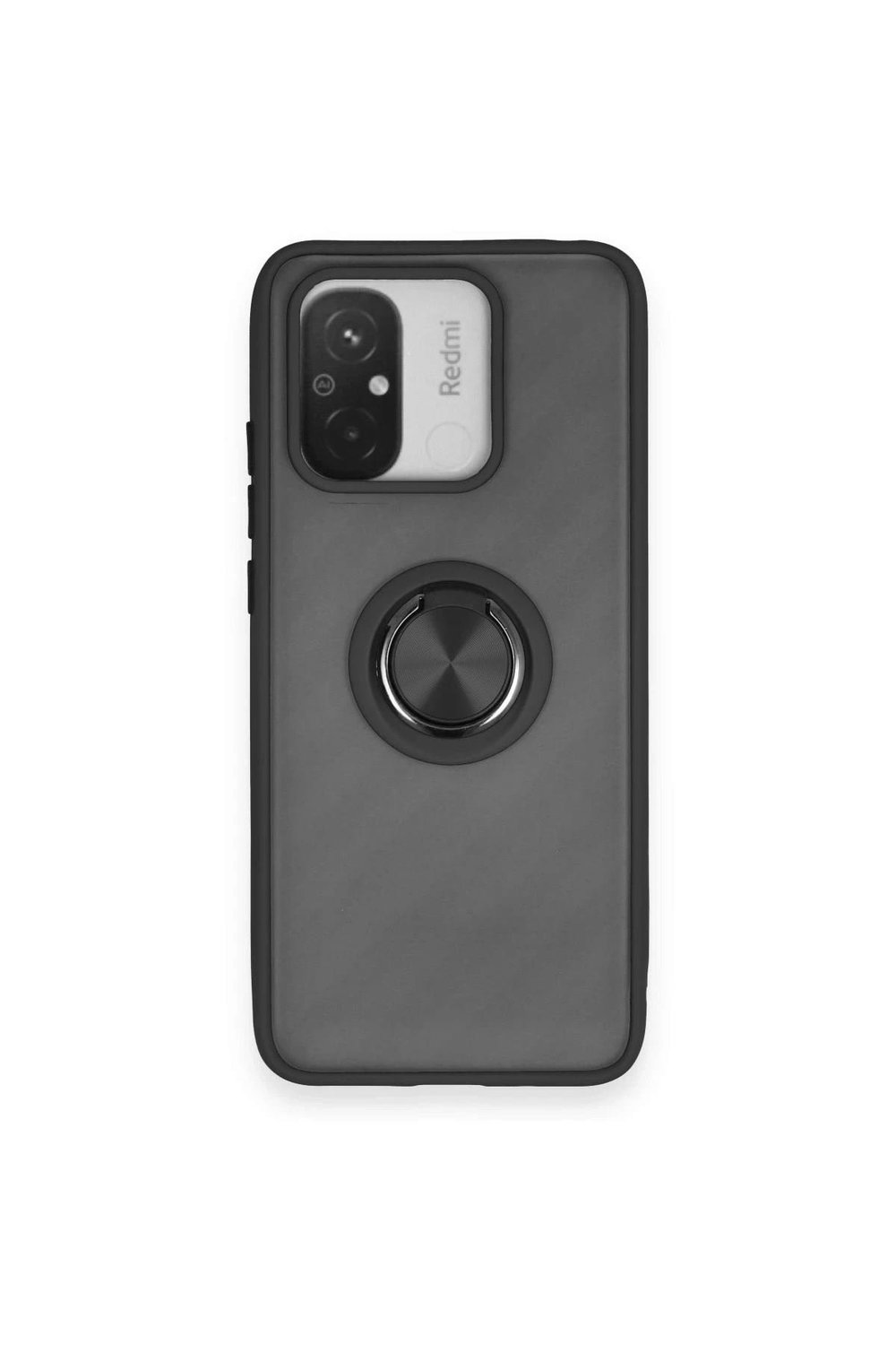 Mey İthalat®   Redmi 12C Kılıf Montreal Yüzüklü Silikon Kapak - Siyah