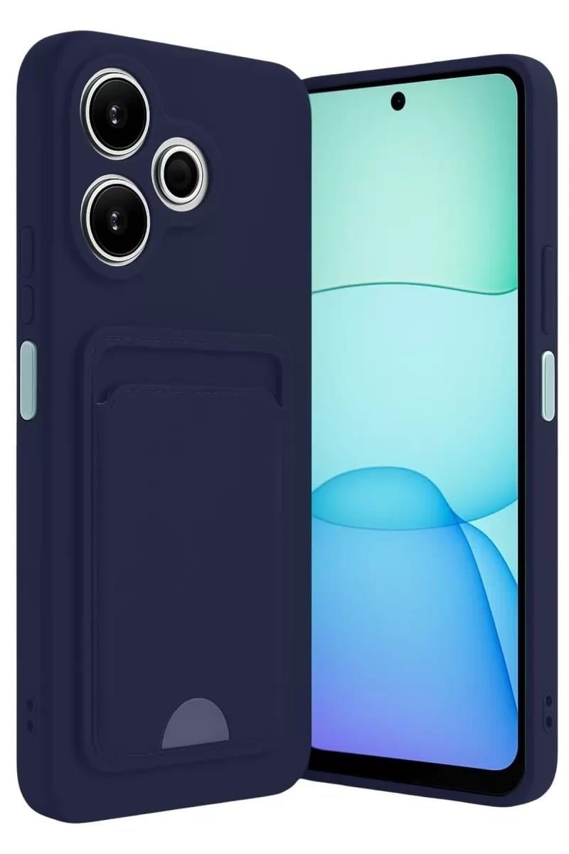 Mey İthalat®   Redmi 13 4G Kılıf Kelvin Kartvizitli Silikon - Lacivert
