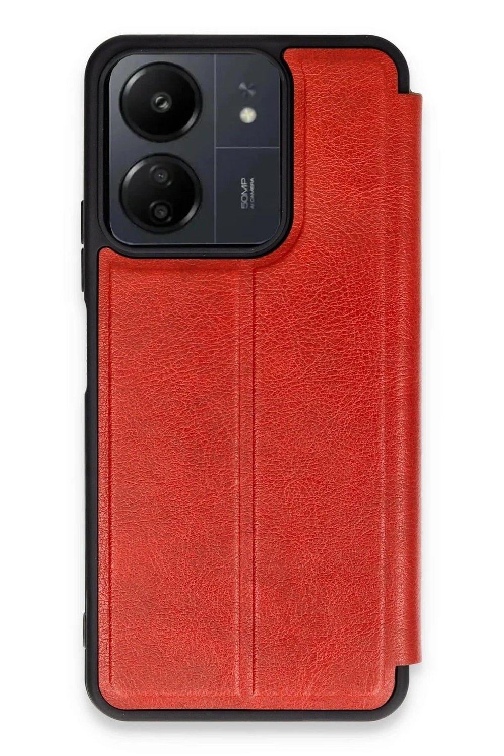 Mey İthalat®   Redmi 13C Kılıf Flip Cover - Kırmızı