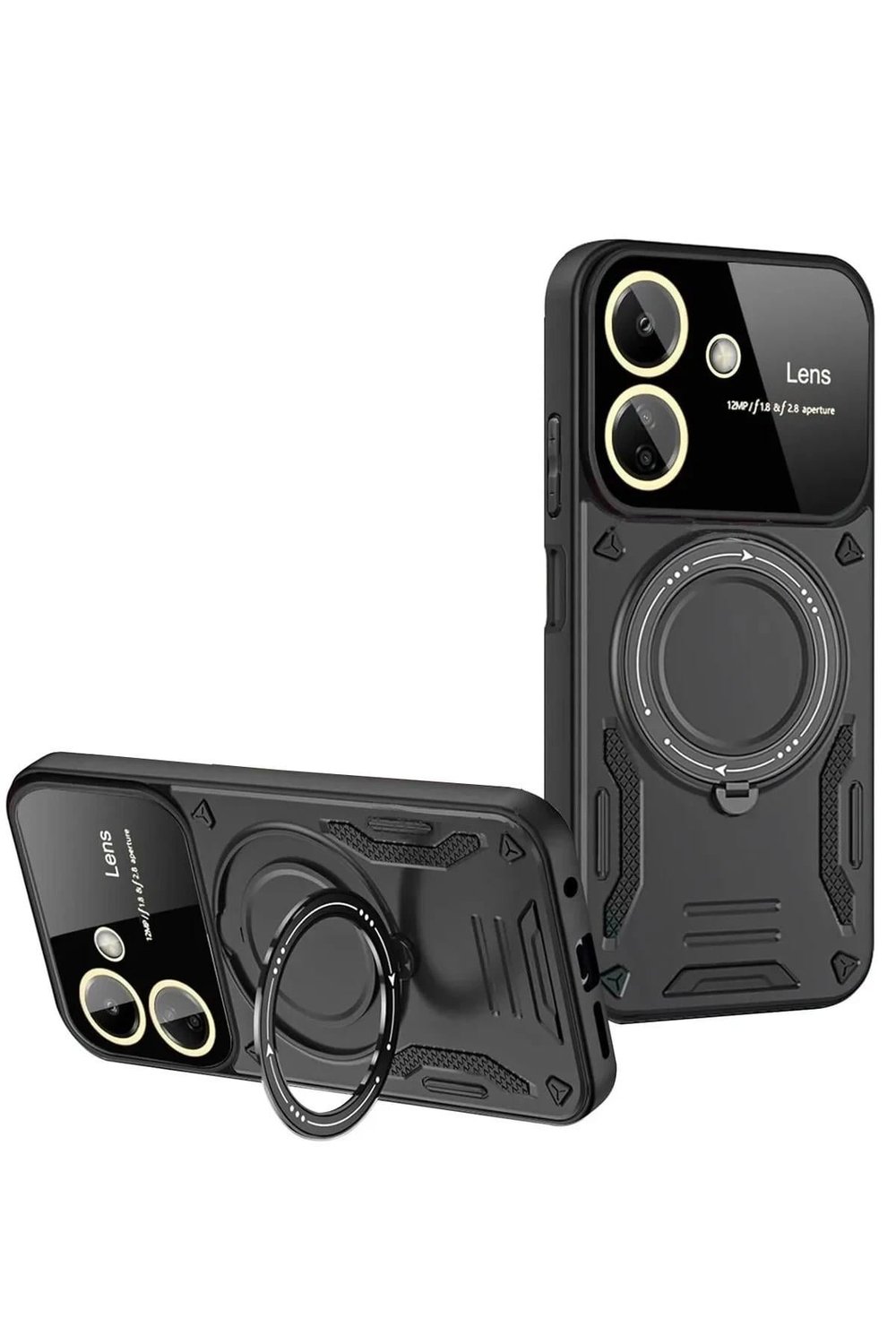 Mey İthalat®   Redmi 13C Kılıf Joy Lens Standlı Kapak - Siyah
