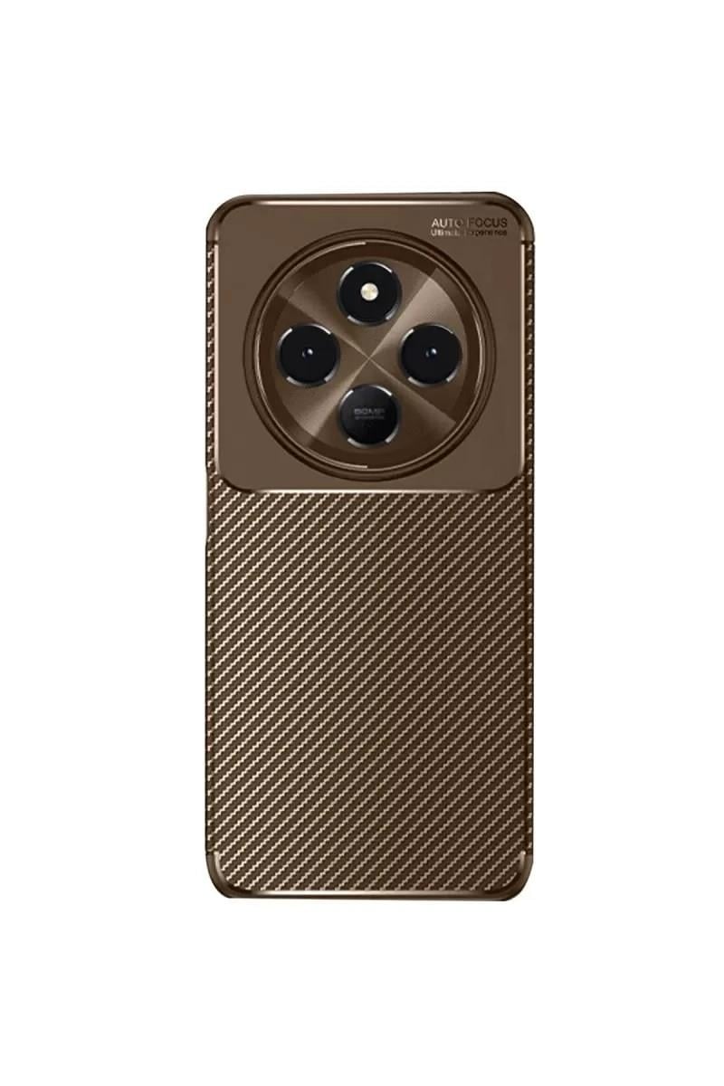 Mey İthalat®   Redmi 14C Kılıf Auto Focus Karbon Kapak - Kahverengi