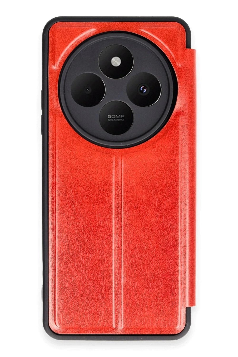 Mey İthalat®   Redmi 14C Kılıf Flip Cover - Kırmızı