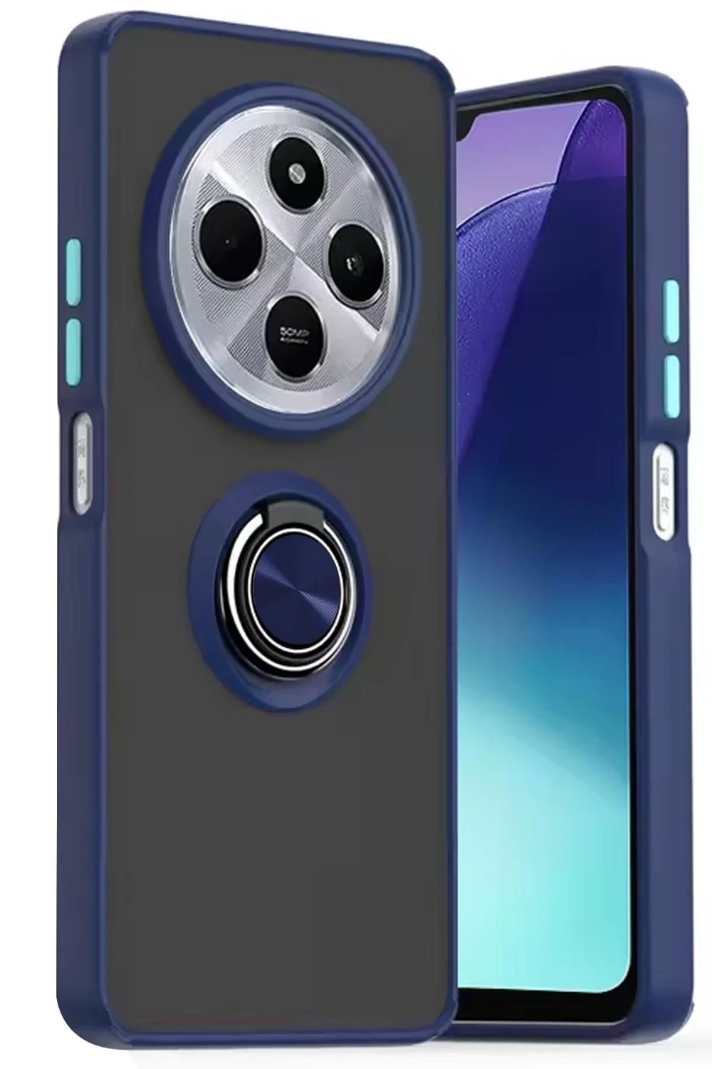 Mey İthalat®   Redmi 14C Kılıf Montreal Yüzüklü Silikon Kapak - Lacivert