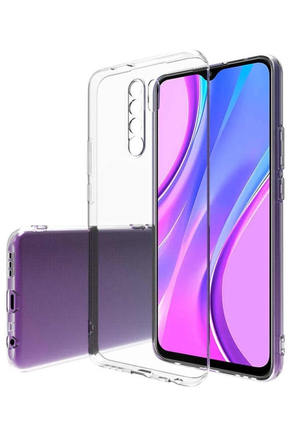 Mey İthalat®   Redmi 9 Kılıf Lüx Şeffaf Silikon - Şeffaf
