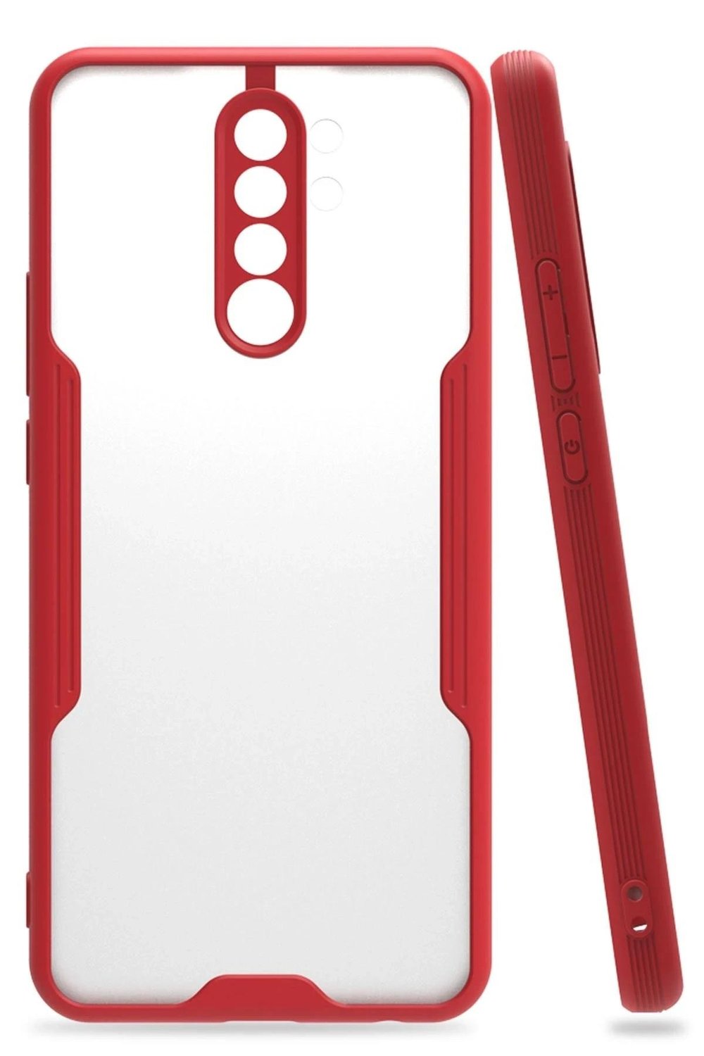 Mey İthalat®   Redmi 9 Kılıf Platin Silikon - Kırmızı