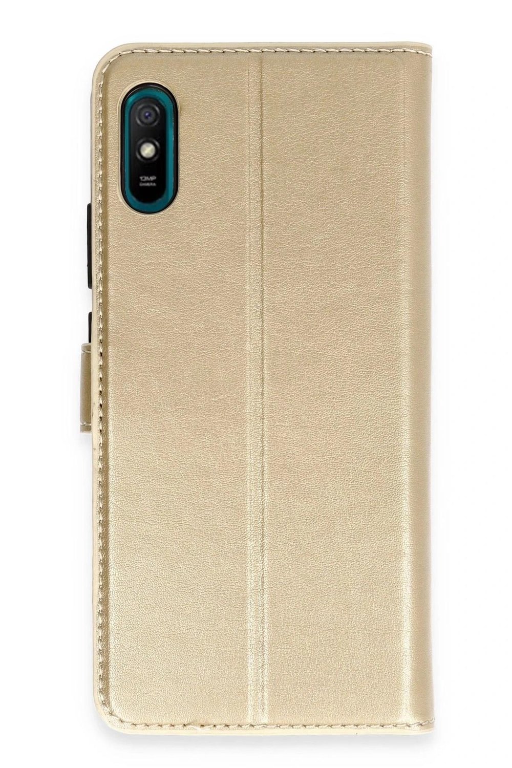 Mey İthalat®   Redmi 9A Kılıf Trend S Plus Kapaklı Kılıf - Gold