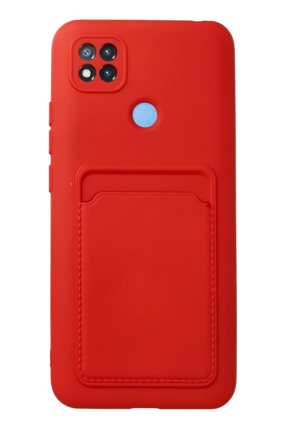 Mey İthalat®   Redmi 9C Kılıf Kelvin Kartvizitli Silikon - Kırmızı