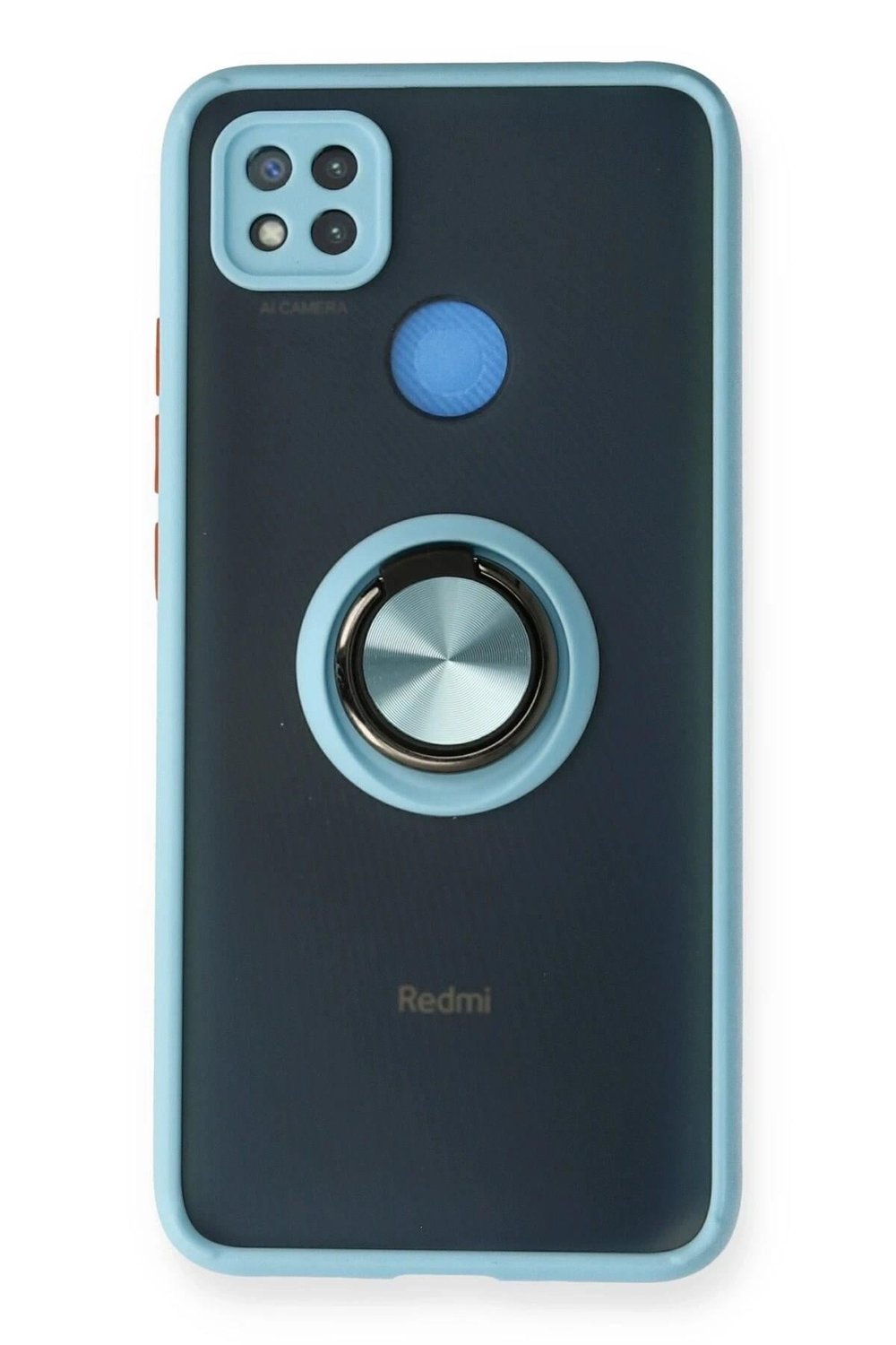 Mey İthalat®   Redmi 9C Kılıf Montreal Yüzüklü Silikon Kapak - Buz Mavi