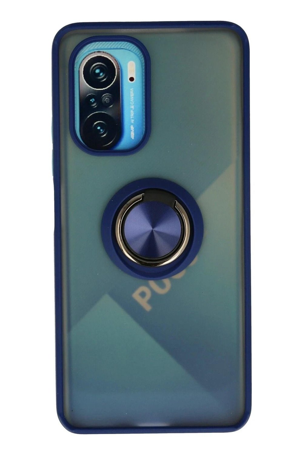 Mey İthalat®   Redmi K40 Kılıf Montreal Yüzüklü Silikon Kapak - Lacivert