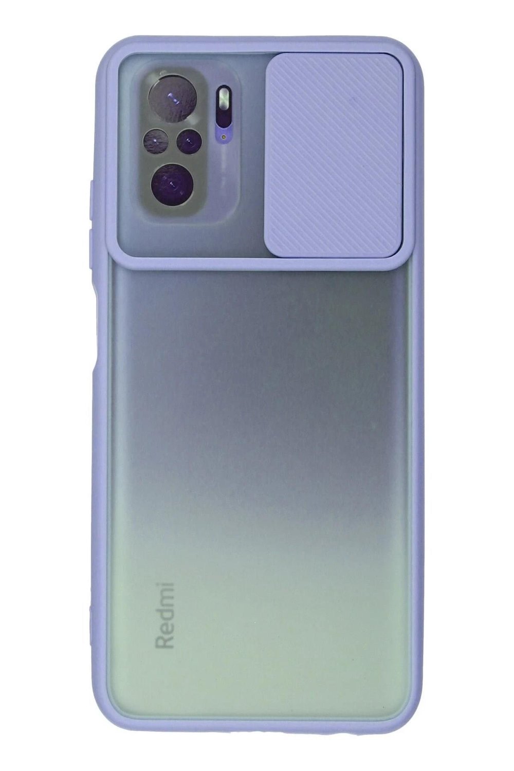 Mey İthalat®   Redmi Note 10 Kılıf Palm Buzlu Kamera Sürgülü Silikon - Lila