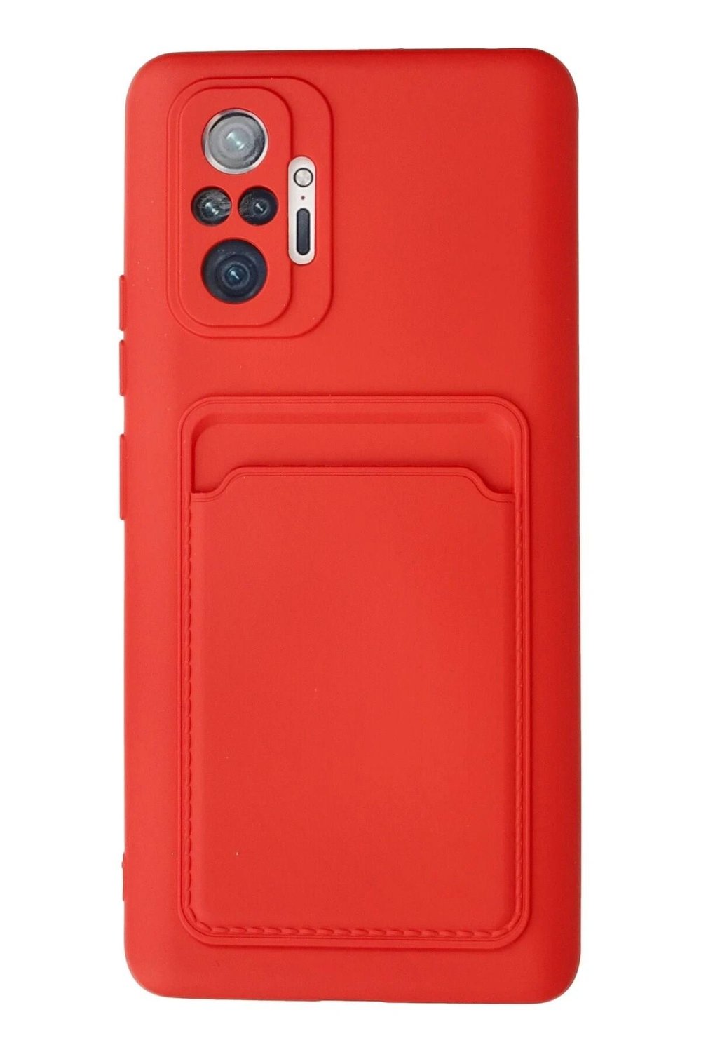 Mey İthalat®   Redmi Note 10 Pro Kılıf Kelvin Kartvizitli Silikon - Kırmızı