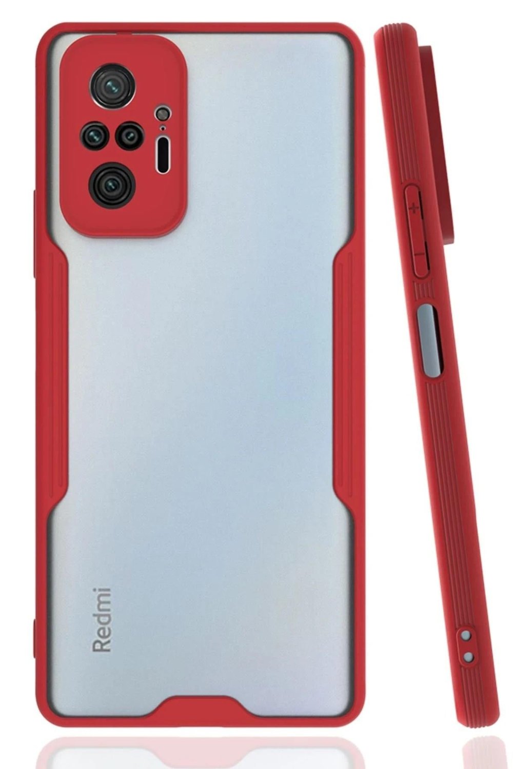 Mey İthalat®   Redmi Note 10 Pro Kılıf Platin Silikon - Kırmızı