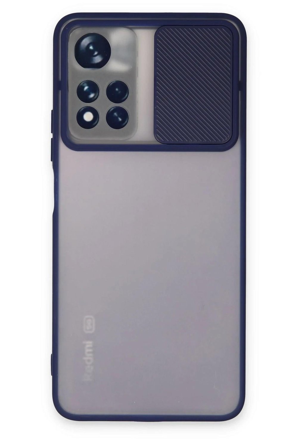 Mey İthalat®   Redmi Note 11T Kılıf Palm Buzlu Kamera Sürgülü Silikon - Lacivert
