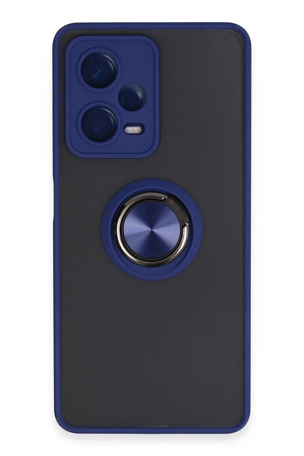 Mey İthalat®   Redmi Note 12 5G Kılıf Montreal Yüzüklü Silikon Kapak - Lacivert