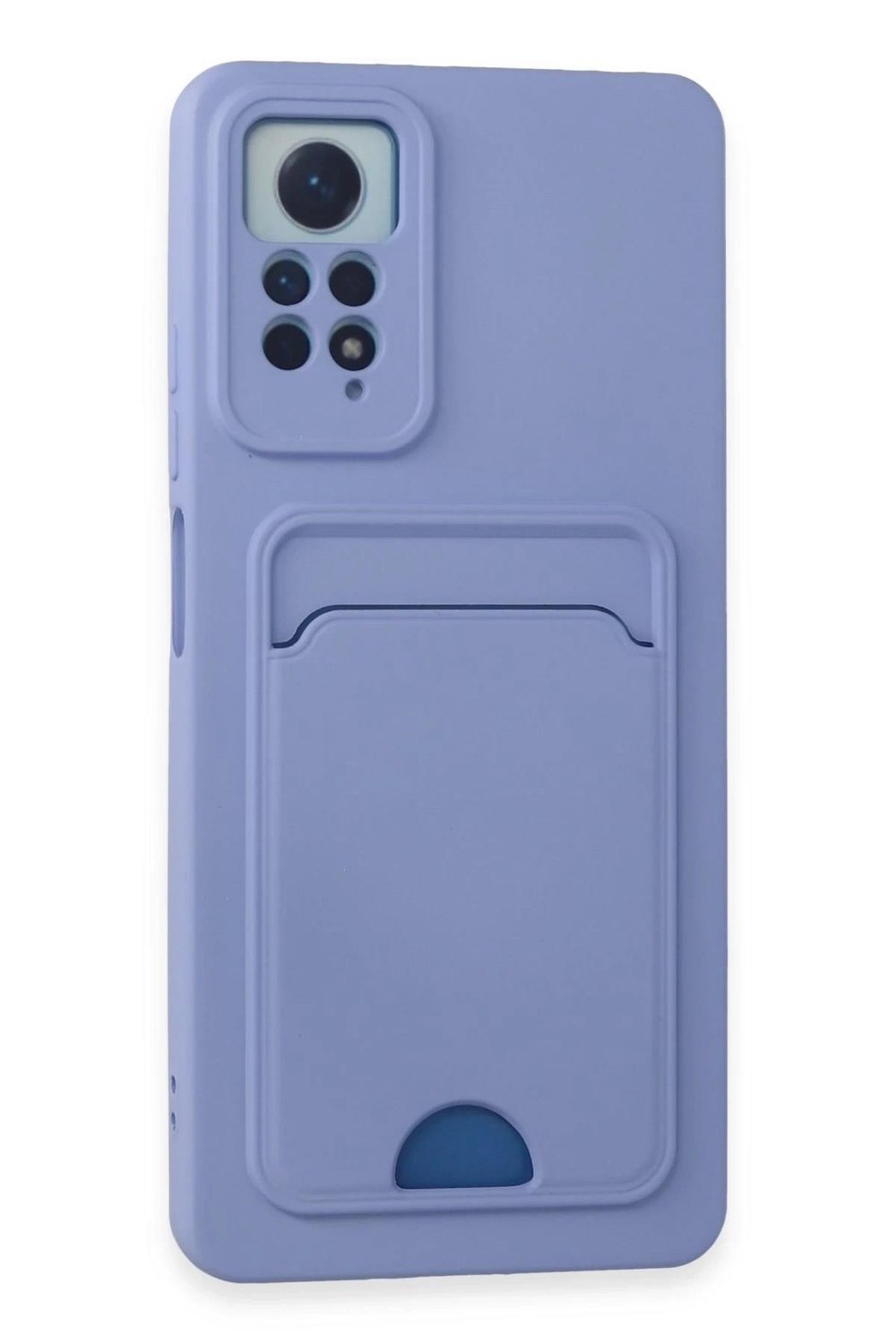 Mey İthalat®   Redmi Note 12 Pro 4G Kılıf Kelvin Kartvizitli Silikon - Lila